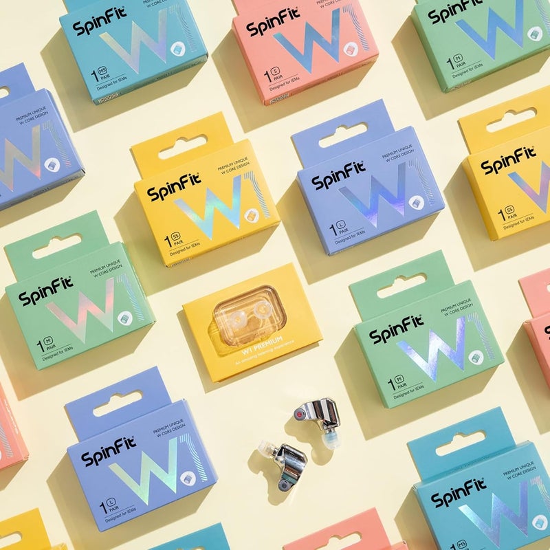 SpinFit W1 for IEM - SS - Patented Medical-Grade Silicone Ear Tips, Double W-Shaped Tube Core, More Stability - Image 5